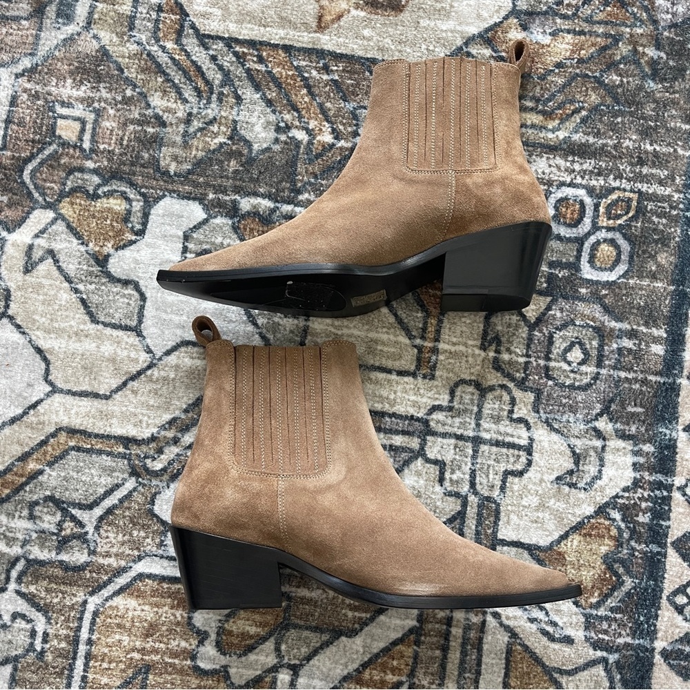 NWOB Anine Bing Roy Suede Taupe Booties - Picture 7 of 12